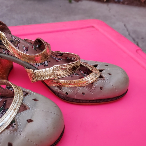 Miss L Fire Elegant Gold and Light Green Women's Shoes - Picture 4 of 9